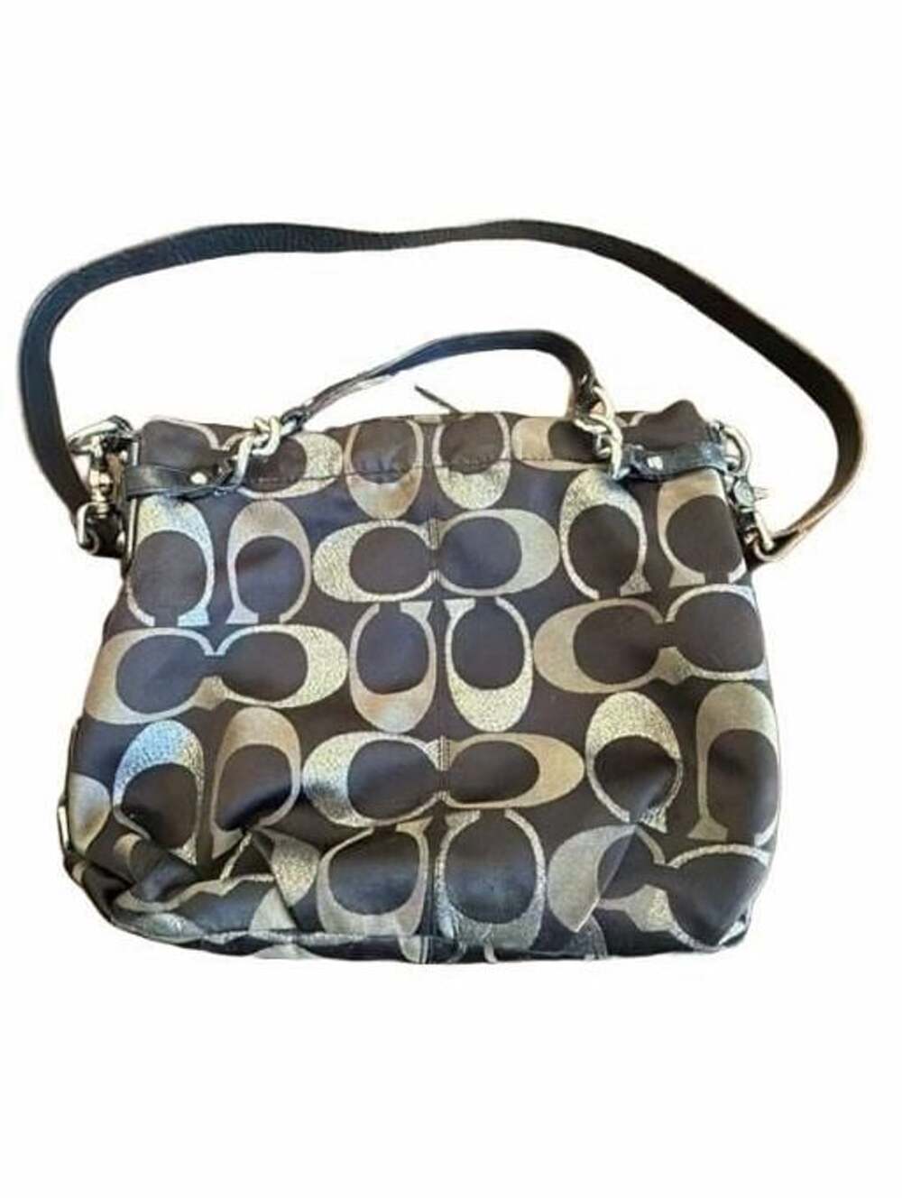 Coach Signature Op Art Convertible Hobo Handbag F18004